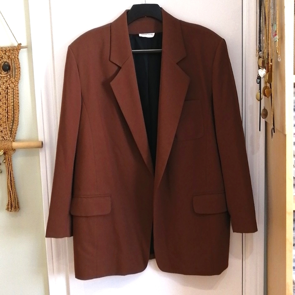 EUC Oversized blazer Bianca Nygard Fall Y2K copper brown sz S, M, L to XL